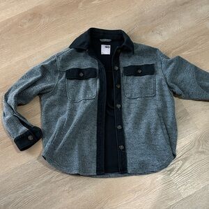 Gray and Black Button-Up Shacket